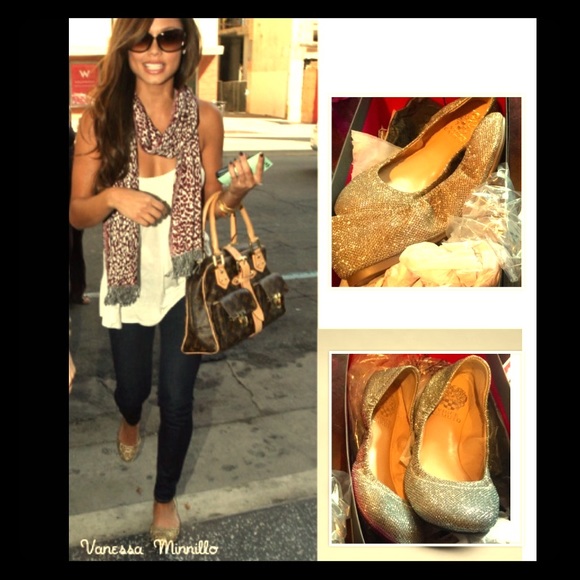 Vince Camuto Shoes - NWT VINCE ELEANOR GLITTER BALLET FLATS LEATHER