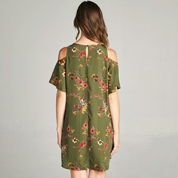 💥Fall Floral Cold Shoulder Dress💥 - Picture 2 of 2