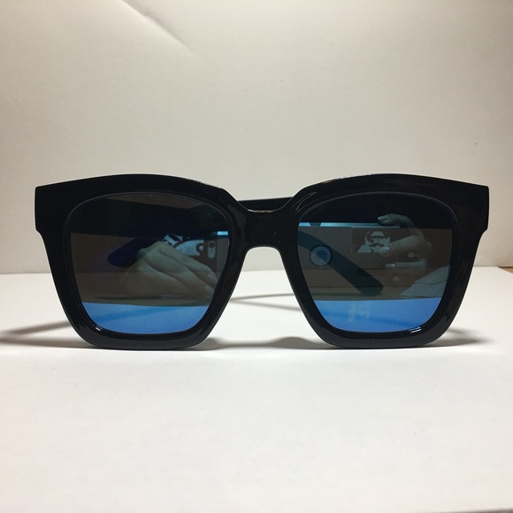 Blue mirrored sunglasses