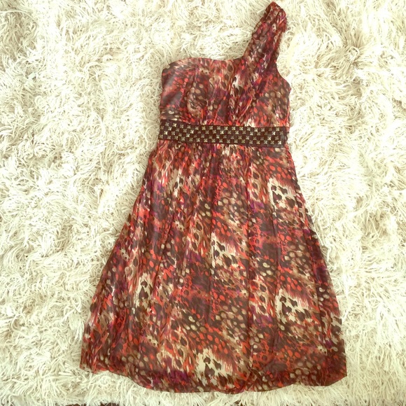 Maurice's printed one shoulder cocktail dress