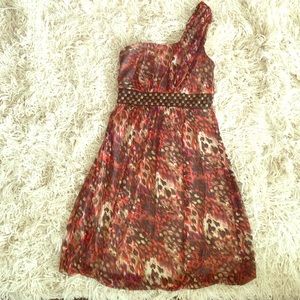 Maurice's printed one shoulder cocktail dress