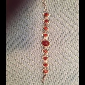 Carnelian sterling silver bracelet.