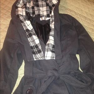 Grey fleecy peacoat