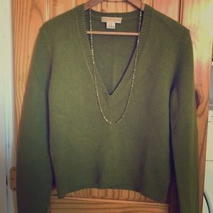 Michael Kors army green cashmere sweater L
