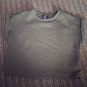 Army Green Boxy Crop Top