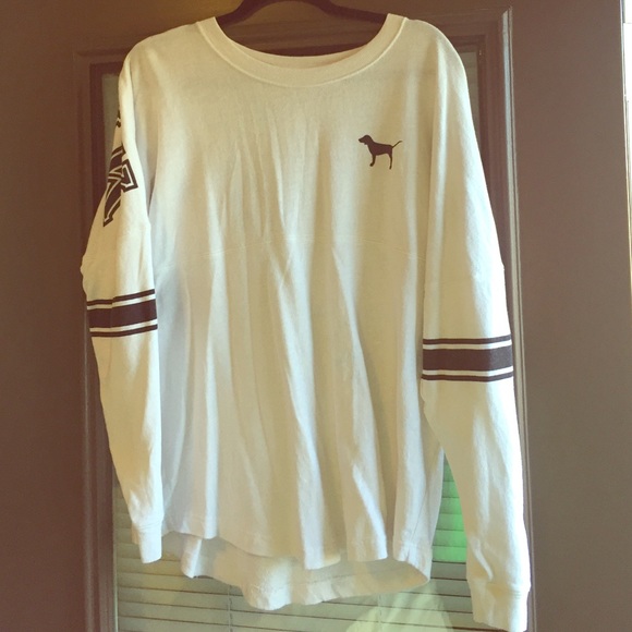 Cream Love Pink Varsity CrewNeck Long Sleeve