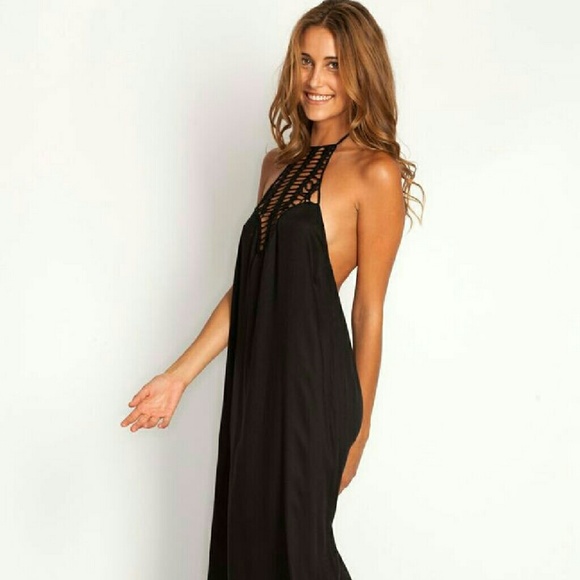 SOLD**Acacia swimwear positano maxi dress in black