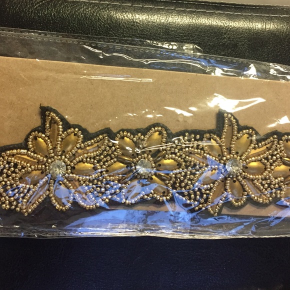 Black and Beaded Gold Belt