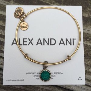 Rare! Alex + Ani Emerald Channel bangle