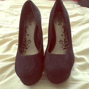 Black Velvet Brash Heels