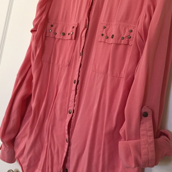 Coral button down - Picture 2 of 2