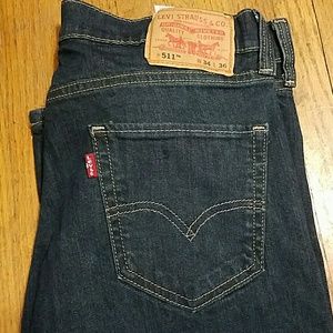 Levi Strauss 511 jeans. Dark denim, 34 x 36