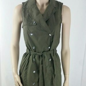 J Crew Sleeveless Trench Dress, Size 0, Pre-owned