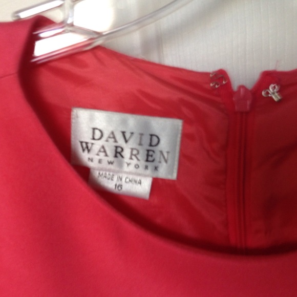 David Warren Short Sleeved Silk Rose Dress Sz 16 - Picture 3 of 4