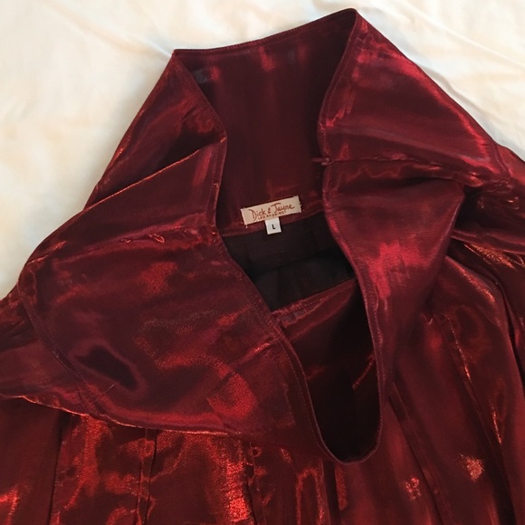 Shimmer Red A Line Midi Skirt —Large - Picture 4 of 4