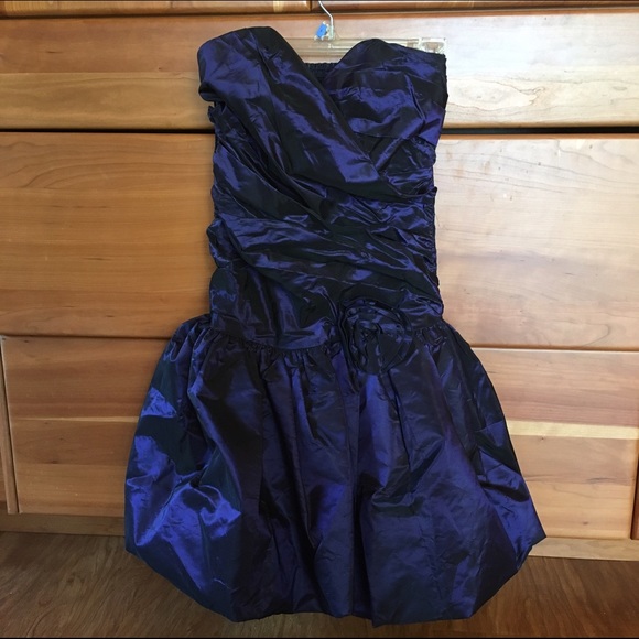 Vintage Purple 80s 90s Prom Cocktail Dress Sz 9/10