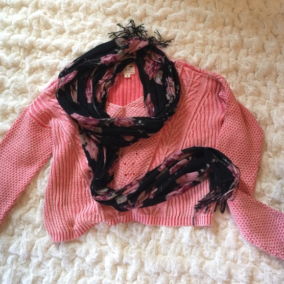 Black Rose Floral Scarf