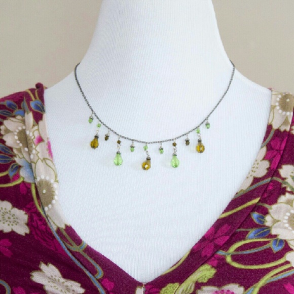 Necklace with Green Stones