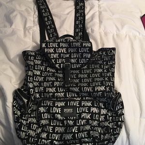 PINK black and silver backpack!