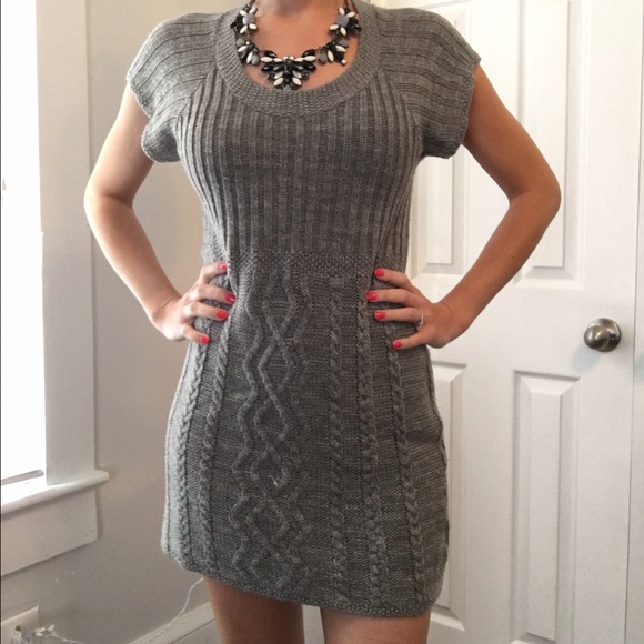 WETSEAL Gray Knit Sweater Dress - Picture 2 of 4