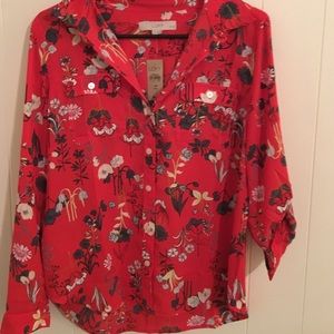Medium petite red floral - worn once