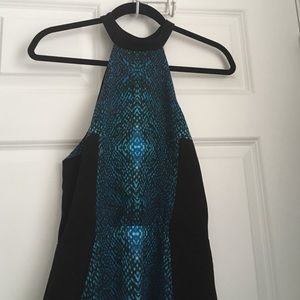 silence + noise black and blue snakeskin dress