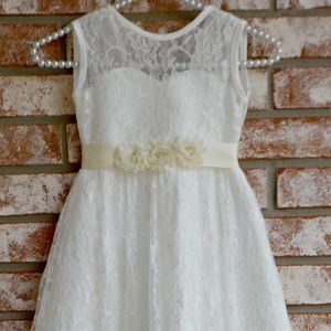 Lace flower girl dress