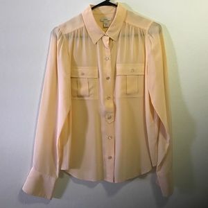J. Crew Long sleeve silk blouse Size 8 Color Peach