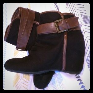 Modcloth Brown Wedges Booties