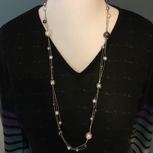 Premier Jewelry Silver/White/Bluish Gray Necklace