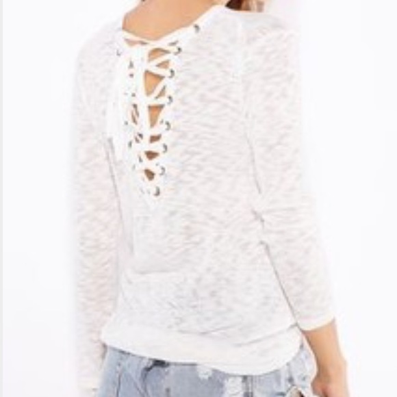 MINKPINK lace up back top