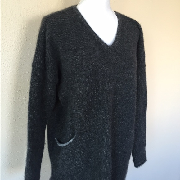 Eileen Fisher Charcoal 100% Cashmere Tunic Sweater - Picture 2 of 4