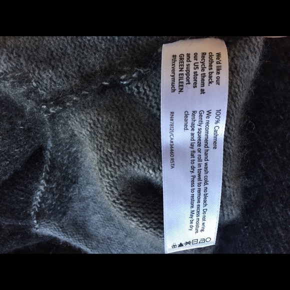 Eileen Fisher Charcoal 100% Cashmere Tunic Sweater - Picture 4 of 4