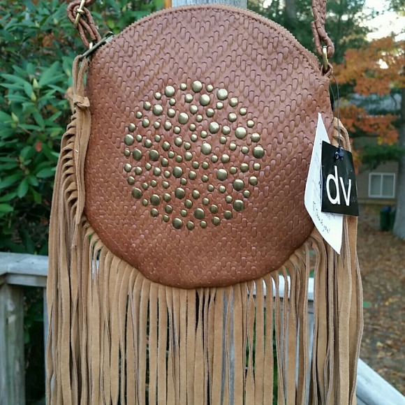 DV Weaved Round Crossbody in Cognac BNWT - Picture 2 of 4