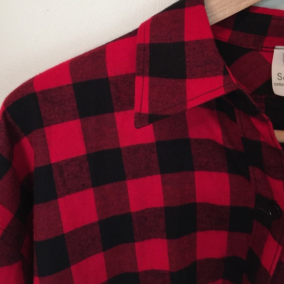 LAST ONE! Oversized plaid flannel shirt - Picture 3 of 4