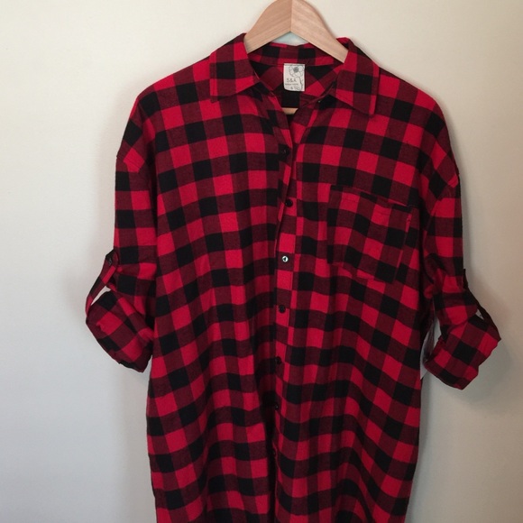 LAST ONE! Oversized plaid flannel shirt - Picture 4 of 4