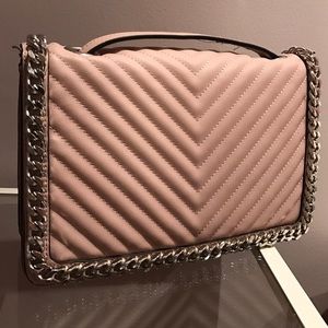 Blush Pink Quilted Leather Handbag