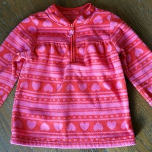 Carter's | Girls Pink and Red Half-Zip Fleece 4T