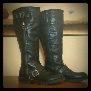 Xoxo, Biker Boots. Knee high, Xtra wide calf