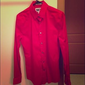 Scarlet red button up shirt