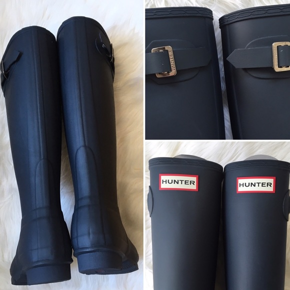 •Navy Matte Hunter Original Tall Boots• - Picture 3 of 4