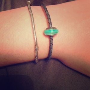 2 Pandora Bracelets + Green Bead 💚