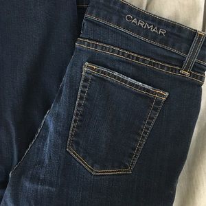 CARMAR distressed mid rise skinny jeans