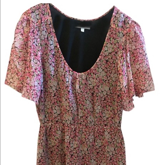 Madewell pink and black floral dress