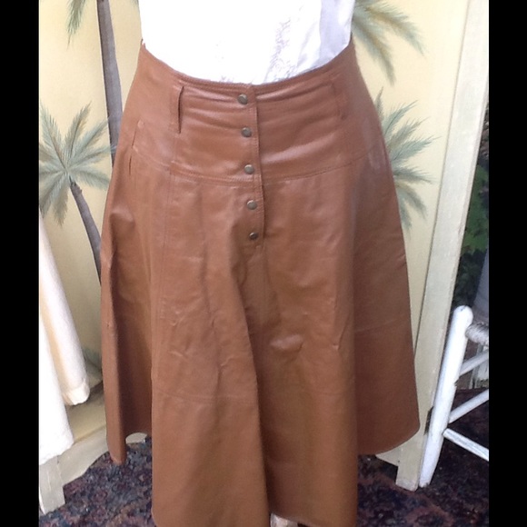 VTG LEATHER CIRCLE SKIRT...AWESOME - Picture 2 of 4