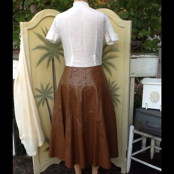 VTG LEATHER CIRCLE SKIRT...AWESOME - Picture 4 of 4