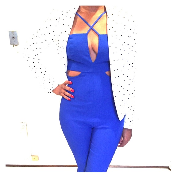 Super cute royal blue romper!
