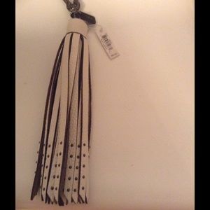 Coach leather tassel keychain NWT