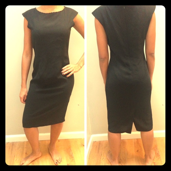 Talbots black dress with beading