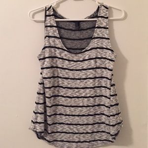 Heather grey striped tank top